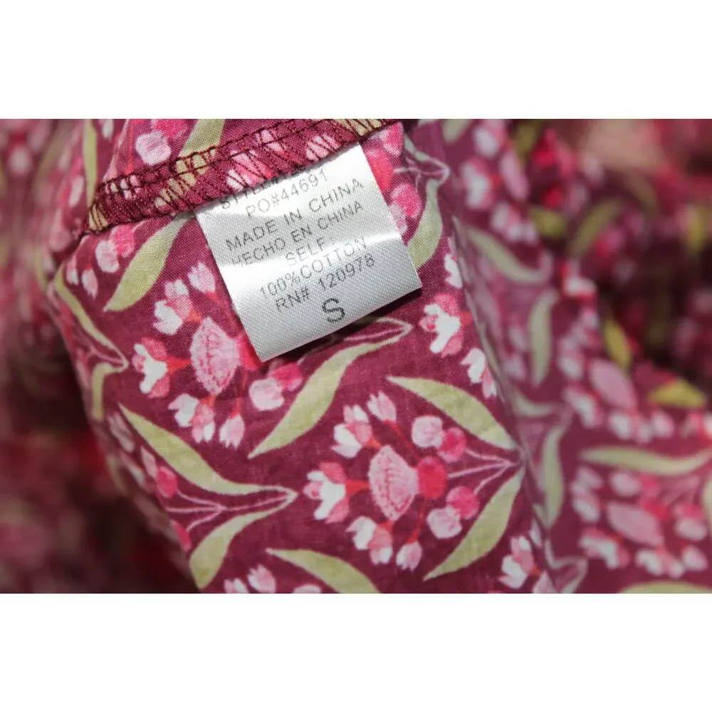 Entro Floral Yoked Long Sleeve Top Size Small - Picture 7 of 8